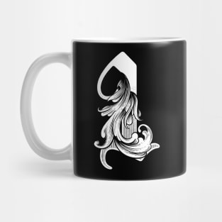 illustration of L font vintage style hand drawing design Mug